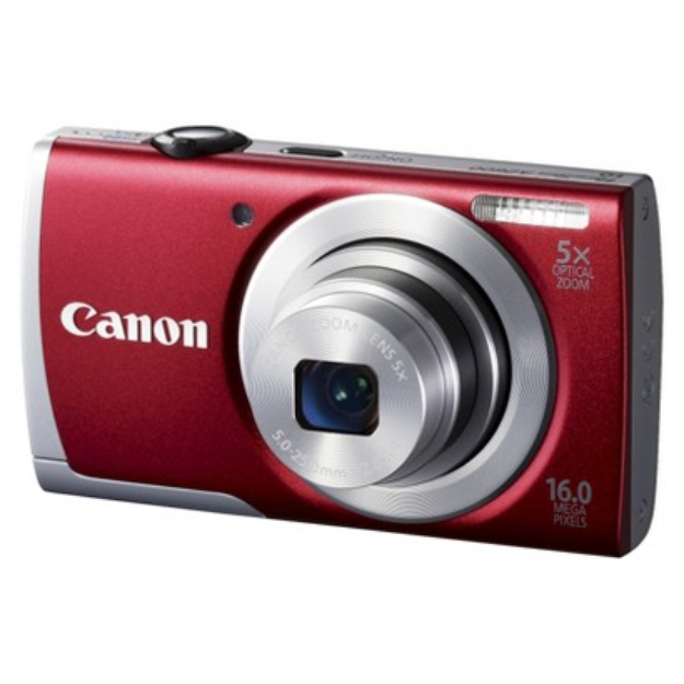 Canon PowerShot A2600 16MP Digital Camera with 5x Optical Zoom - Red