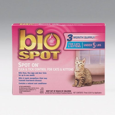 Bio Spot SPOT ON Flea and Tick Topical for Cats under 5 lbs