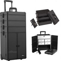 Sunrise Books Sunrise Outdoor Travel Black Smooth Trolley Makeup Case - I3365