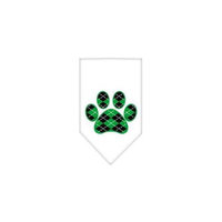 Ahi Argyle Paw Green Screen Print Bandana White Large