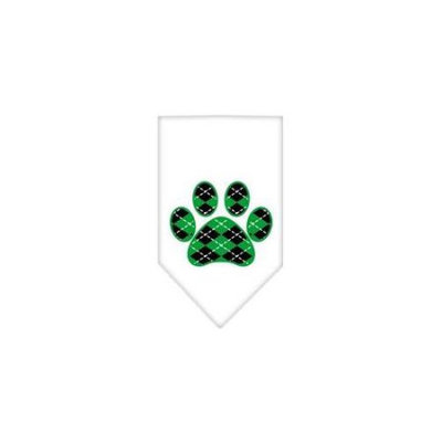 Ahi Argyle Paw Green Screen Print Bandana White Large