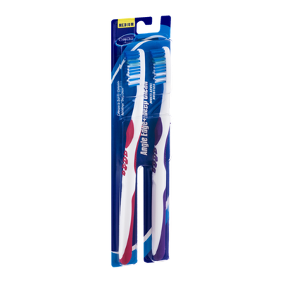 CareOne Angle Edge + Deep Clean Toothbrushes Medium - 2 CT