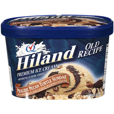 Hiland Old Recipe Premium Praline Pecan Turtle Sundae Ice Cream, 1.75 qt