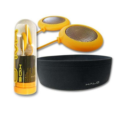 Halo HALOK Headphones Kids, Yellow Speakers Plus Black Headband