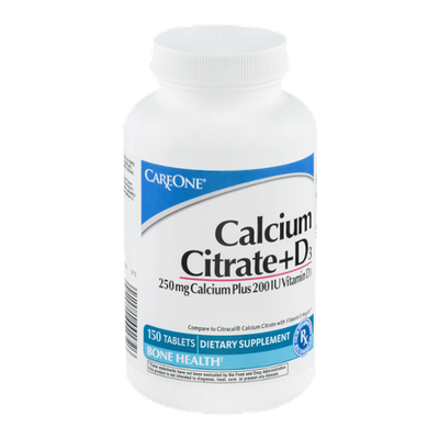 CareOne Calcium Citrate + D3 Dietary Supplement