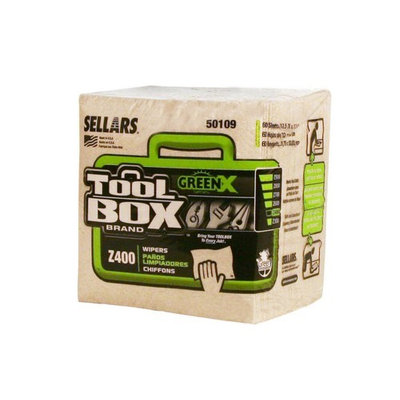 TOOLBOX Cleaning Wipes Z400 GreenX Quarterfold Wipers (60-Count; 12 Bundles Per Case; 720 Sheets Per Case) Color: Natural 50109