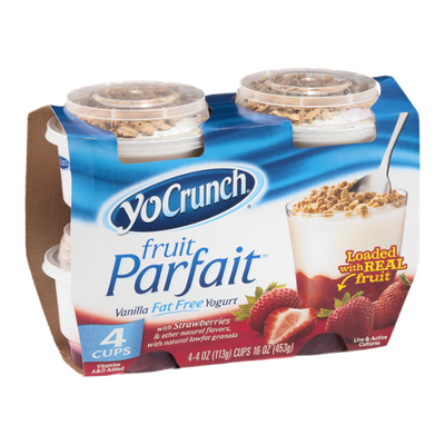 YoCrunch Fruit Parfait Vanilla Fat Free Yogurt - 4 CT