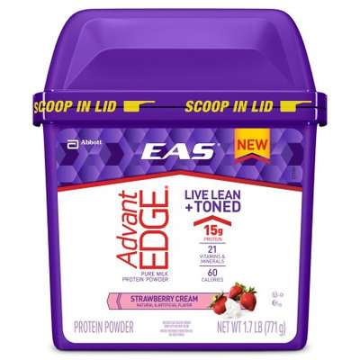 EAS AdvantEdge Strawberry Cream Pure Milk Protein Powder, 1.7 lb, (Pack of 2)