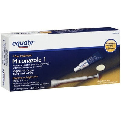 Equate - Miconazole 1 Day Treatment, Combination Pack, Vaginal Insert Plus Cream, 0.32 oz