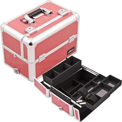 Just Case Usa Inc. Sunrise Hot Pink Crocodile Aluminum Makeup Case