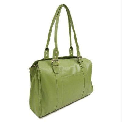 Piel Leather 15.5 in. Ladies Buckle Laptop Tote w Padded Slot in Chocolate