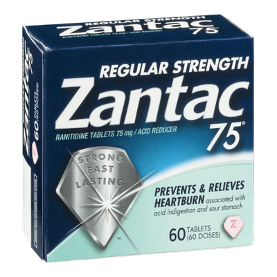 Zantac 75 Regular Strength Ranitidine Tablets - 60 CT