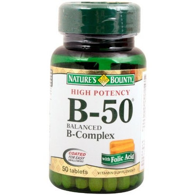 Nature's Bounty High Potency Balanced B-50, 50 Count (Pack of 2)
