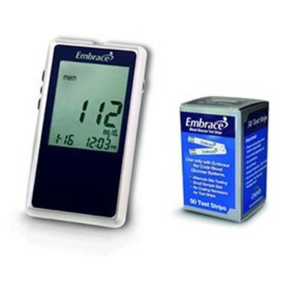 Omnis Health Embrace Diabetes Meter Kit Combo (Meter Kit and 50ct Embrace Test Strips)