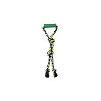 Mammoth Flossy Chews Color Twin Tug with Rubber Handle