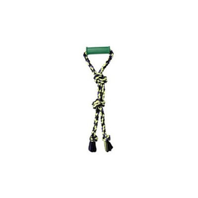 Mammoth Flossy Chews Color Twin Tug with Rubber Handle