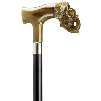 Harvy Elephant Head Derby Black Maple Cane -Affordable Gift! Item #HAR-9140331