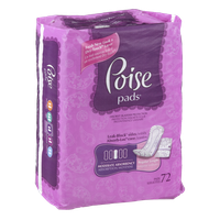 Poise Pads Moderate Absorbency Regular Length - 72 CT