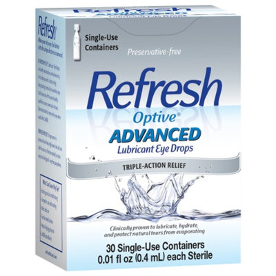 Refresh Optive Sensitive Lubricant Eye Drops Single Use Containers
