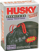Poly America Inc 33G DRAWSTRING TRSHBAG BLK .9M HUSKY HK33DS042B