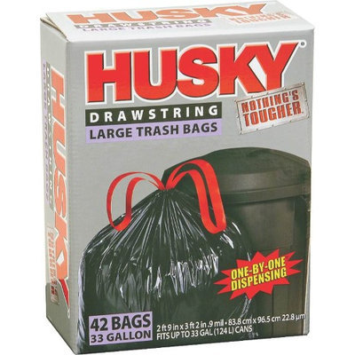 Poly America Inc 33G DRAWSTRING TRSHBAG BLK .9M HUSKY HK33DS042B