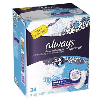 Always Discreet Incontinence Pads Ultimate Absorbency Regular