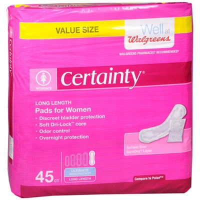 Walgreens Certainty Bladder Protection Pads for Women Ultra Absorbency