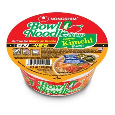 Nong Shim Bowl Noodle, Award-Winning, Kimchi, 3.03-Ounce Bowls (Pack of 18)