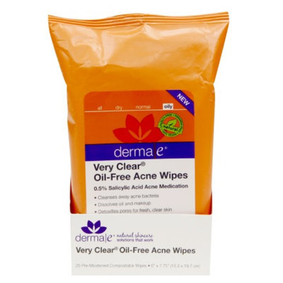 derma e Very Clear Oil-Free Acne Wipes, 25 ea