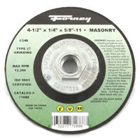 Forney 71888 Grinding Wheel with 5/8-Inch-11 Threaded Arbor Masonry Type 27 C24S-BF 4-1/2-Inch-by-1/