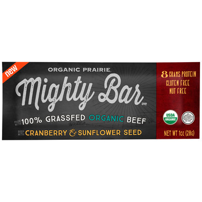 Organic Prairie® Mighty Bar™ Organic Beef with Cranberry & Sunflower Seed 1 oz. Wrapper
