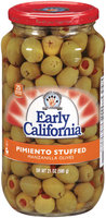 EARLY CALIFORNIA Pimiento Stuffed Manzanilla Olives 21 OZ GLASS BOTTLE