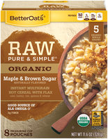 BetterOats® Raw Pure & Simple® Organic Maple & Brown Sugar 11.6 oz. Box