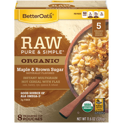 BetterOats® Raw Pure & Simple® Organic Maple & Brown Sugar 11.6 oz. Box
