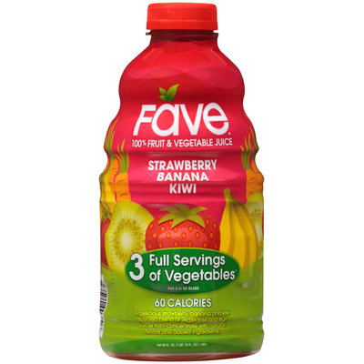 Fave® Strawberry Banana Kiwi 100% Fruit & Vegetable Juice 46 fl. oz. Bottle