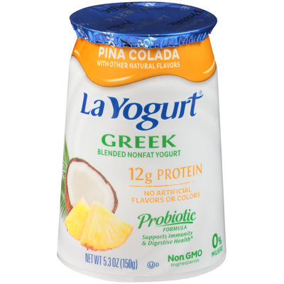 La Yogurt® Pina Colada Greek Blended Nonfat Yogurt 5.3 oz. Cup