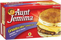 Aunt Jemima Sausage Egg & Cheese On Pancakes 4 Ct Griddlecake Sandwiches 17.6 Oz Box