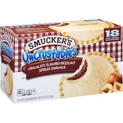Smucker's® Uncrustables® Chocolate Flavored Hazelnut Spread Soft Bread Sandwiches 18 - 1.8 oz. Packets