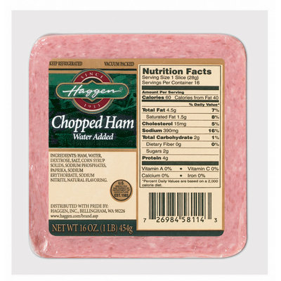 Haggen Chopped Sliced Ham 16 Oz Well