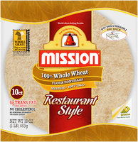 Mission® 100% Whole Wheat Flour Tortillas Medium Soft Taco 10 ct..