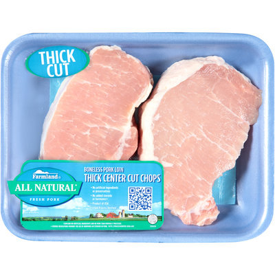 Farmland® Boneless Pork Loin Thick Center Cut Chops Tray