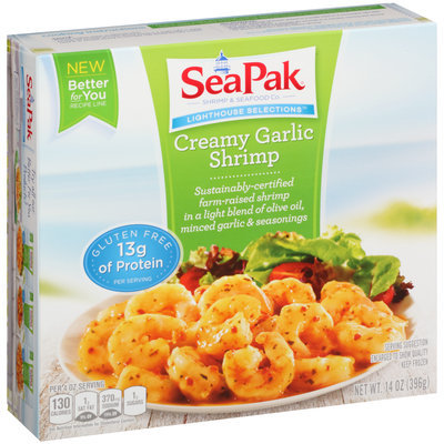 SeaPak® Lighthouse Selections™ Creamy Garlic Shrimp 14 oz. Box