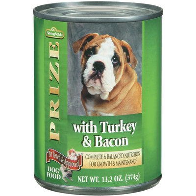 Springfield Prize W/Turkey & Bacon Dog Food 13.2 Oz Can