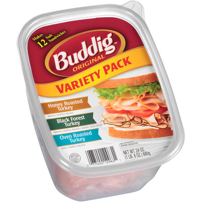 Buddig™ Original Variety Pack Honey Roasted/Black Forest/Oven Roasted Turkey 24 oz. Plastic Container