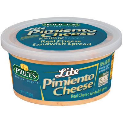 Price's Lite Pimiento Cheese Cheese Sandwich Spread 12 Oz Tub