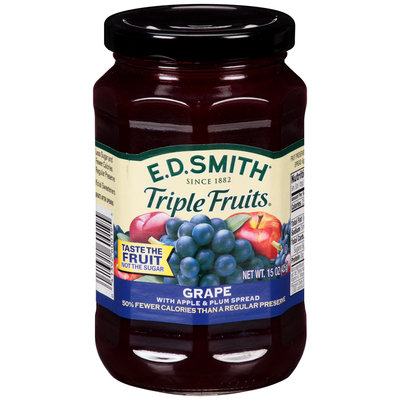 E.D. Smith® Triple Fruits® Grape with Apple & Plum Fruit Spread 15 oz. Jar