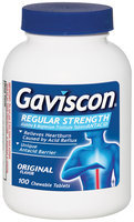 Gaviscon Regular Strength Chewable Tablets Antacid 100 Ct Bottle