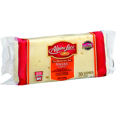Alpine Lace® 25% Reduced Fat Sandwich Size Swiss Cheese 24 oz. Pack