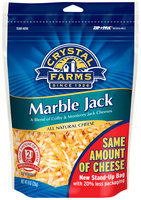 Crystal Farms® Marble Jack™ Shredded Cheese 8 oz. ZIP-PAK®