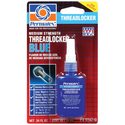 Permatex® Medium Strength Blue Threadlocker .34 Fl Oz Peg